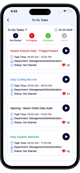 Compliance Management Software E-Tasks mobile app notes and comments screen