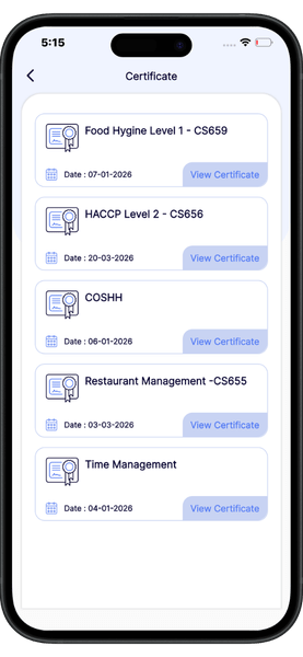 Learning management system UK Learning Management System E-Learn certificate and progress screen