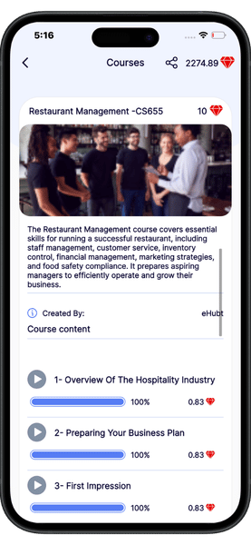 Learning management system UK Learning Management System E-Learn mobile app course dashboard screen