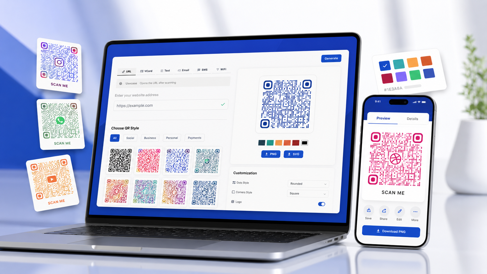 eHubt QR campaign dashboard showing open rate, click rate and performance over time